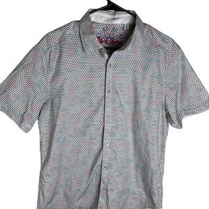 Robert Graham Allensville Short Sleeve Button Down Shirt Mens Size M